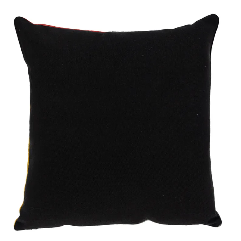 Solid black square pillow cover with smooth fabric