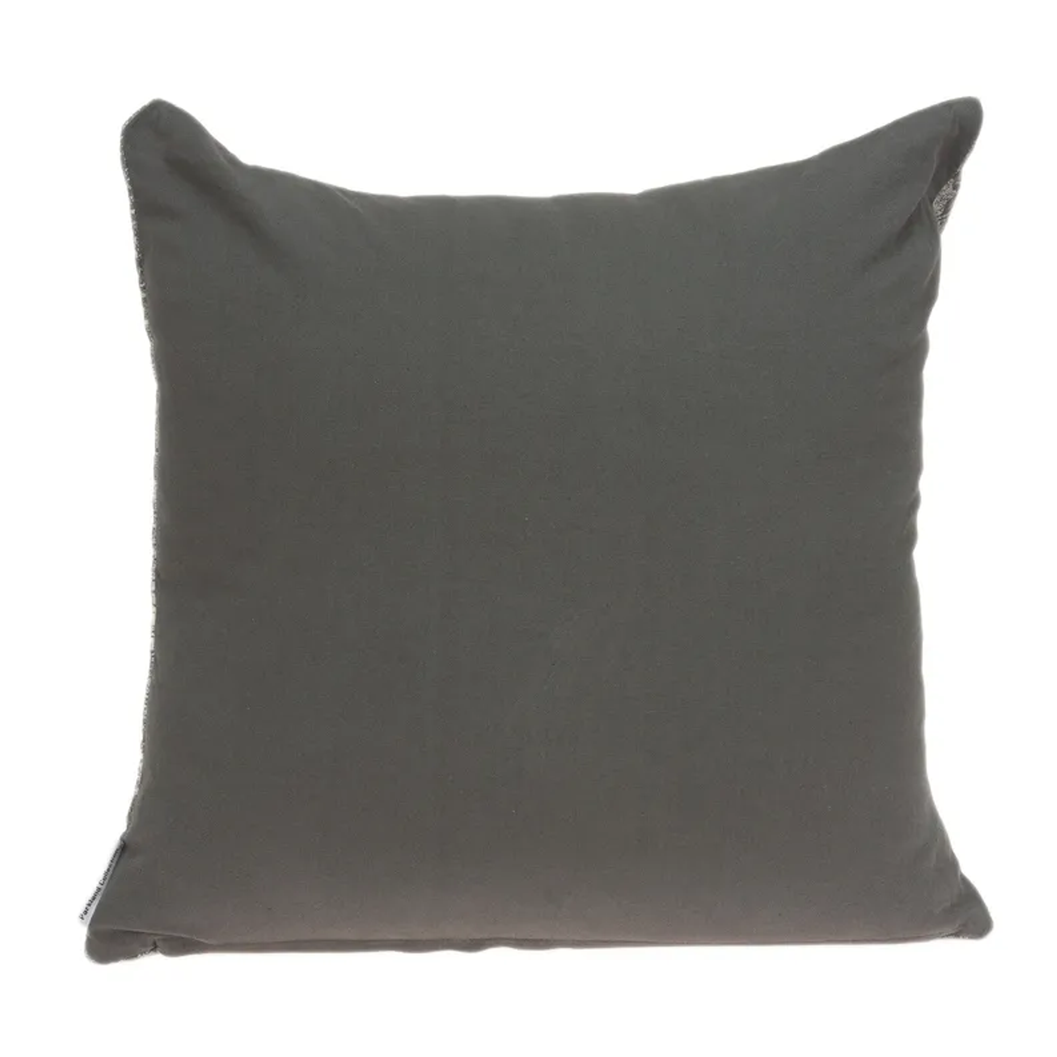 Solid gray square throw pillow with smooth, minimal design.
