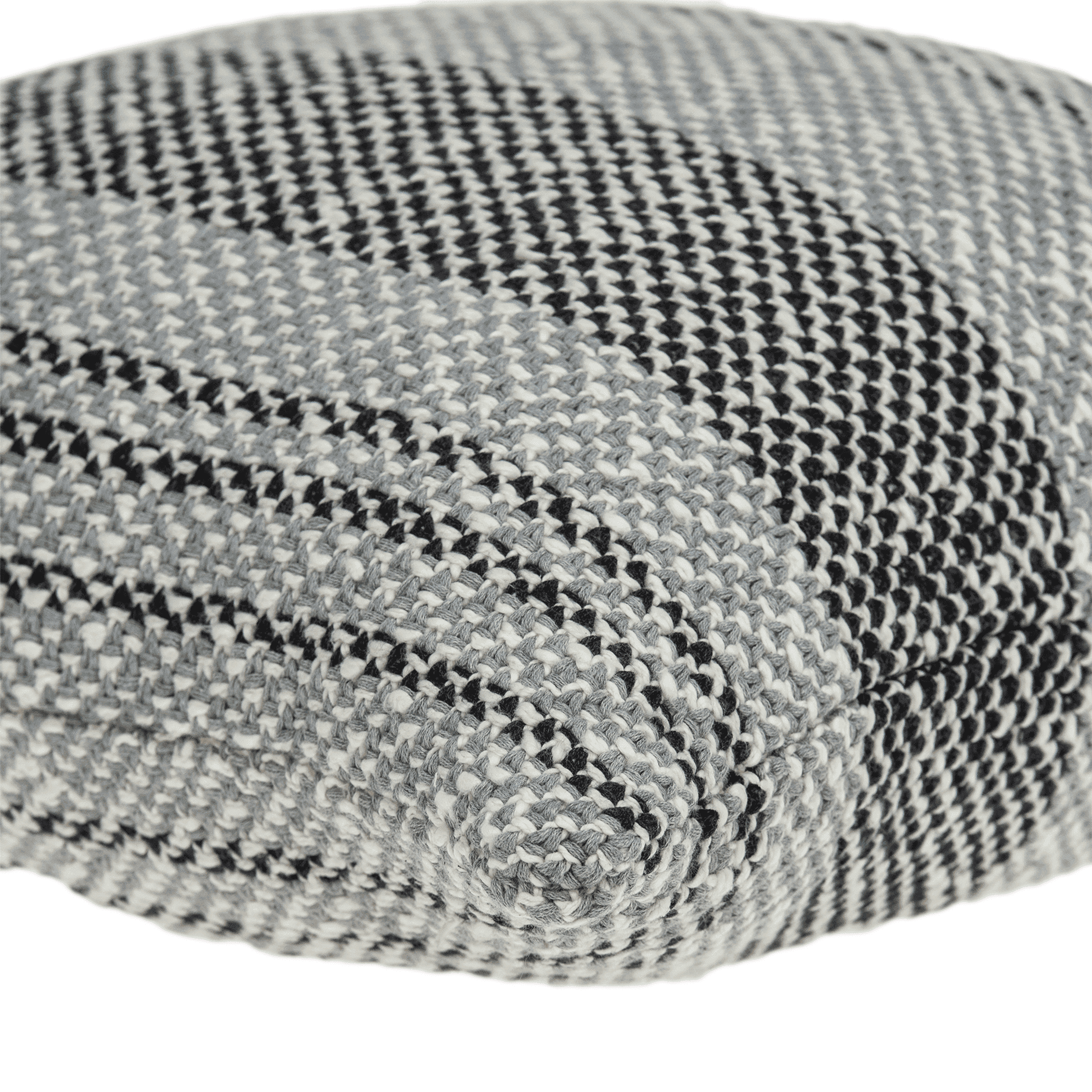 Textured woven fabric for throw pillow: gray and black houndstooth stripes