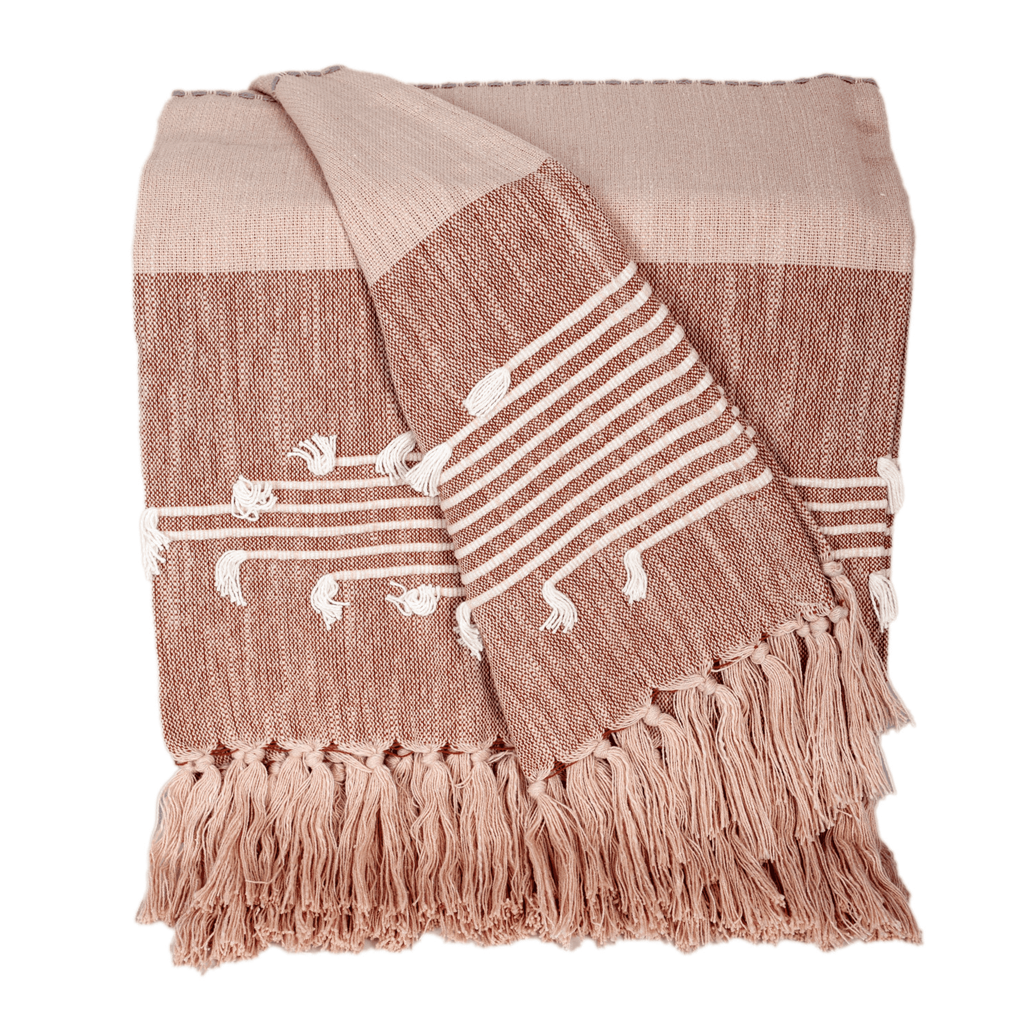 Add Warmth with the Cotton Slub Throw from Parkland Collection - Grey Rust / 1 / 50 x 60 - Home Decor