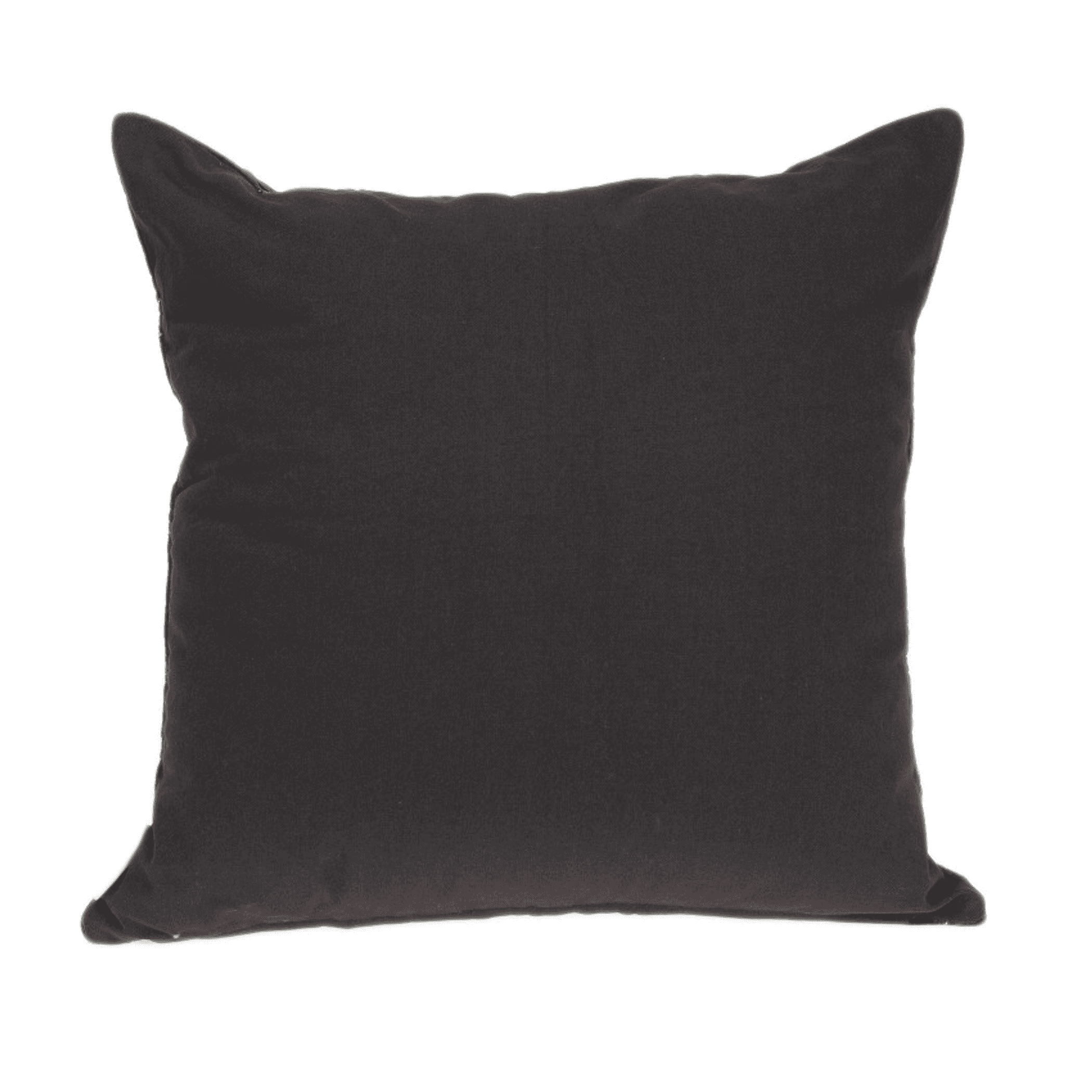 Solid dark gray throw pillow with smooth fabric and squared corners.