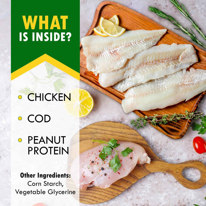 Cod Sticks Dog Treats Chicken Wrapped   All Natural Rawhide   Free & Grain Free Long Lasting Chews for Large & Small Dogs   Organic Dried Pet Snacks   Support Healthy Teeth & Skin Coat