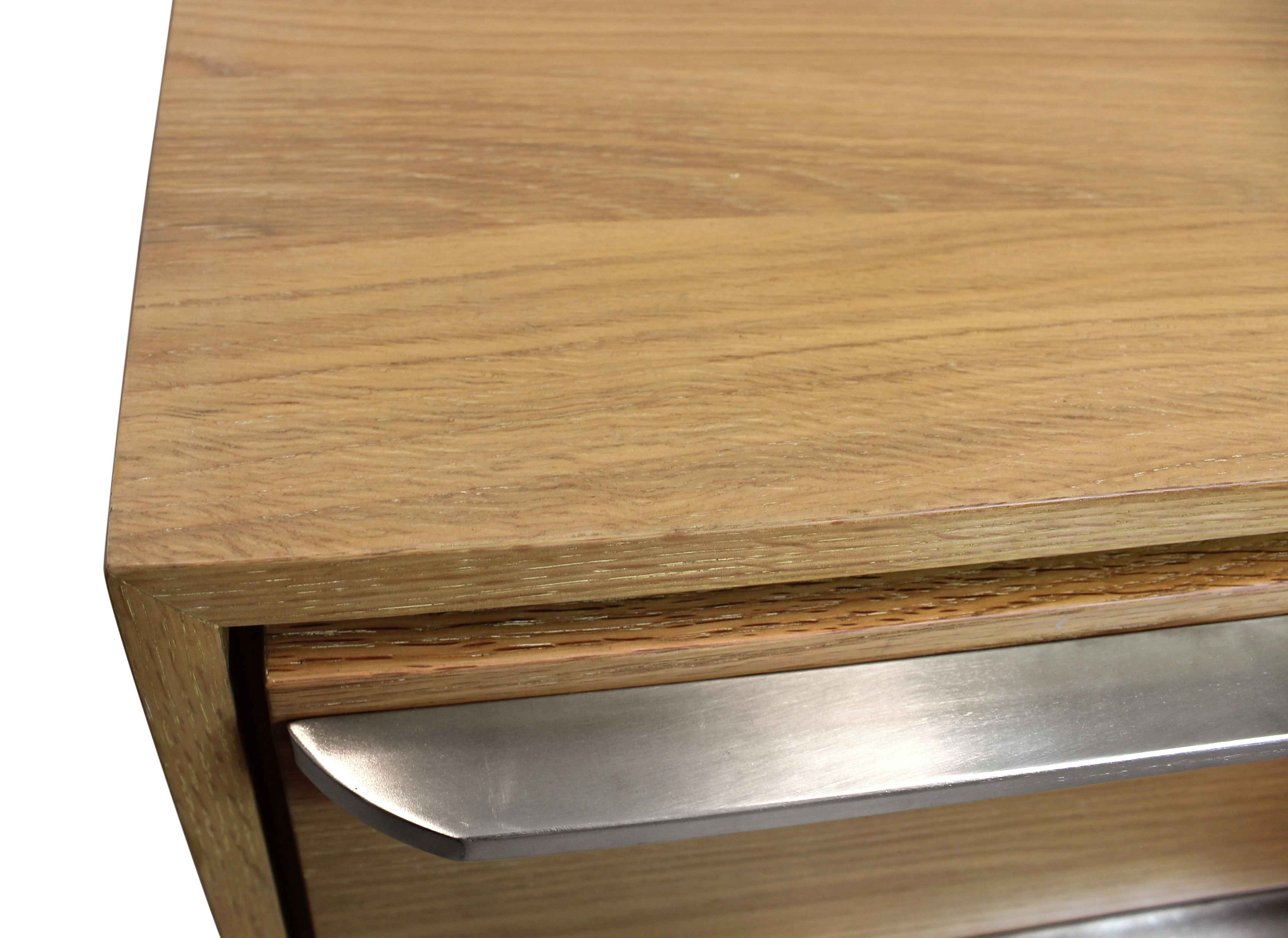 24" Natural Solid and Manufactured Wood Two Drawer Nightstand