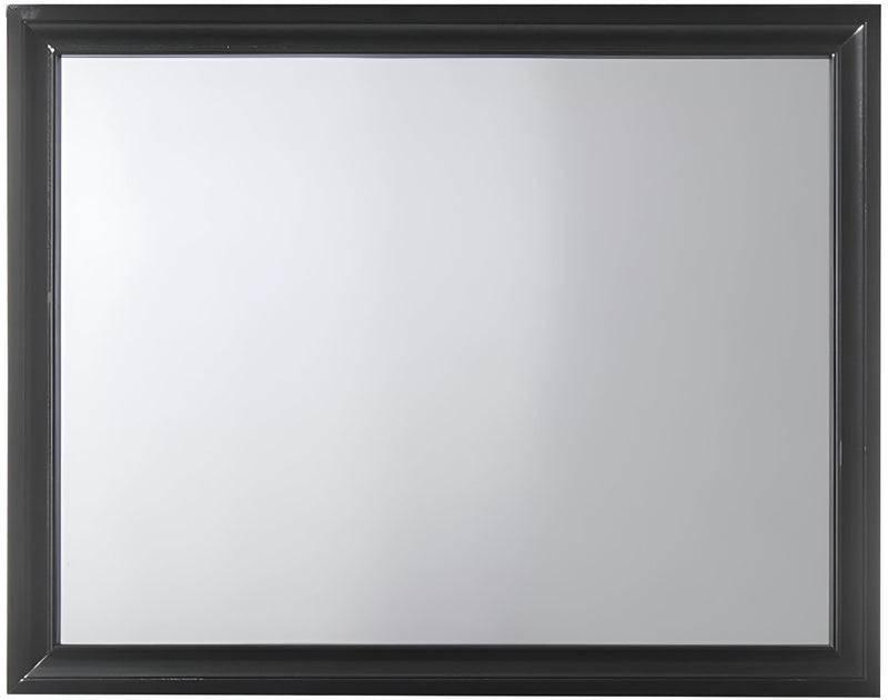 36" Black Wood Dresser Mount Framed Mirror - Bed & Bath