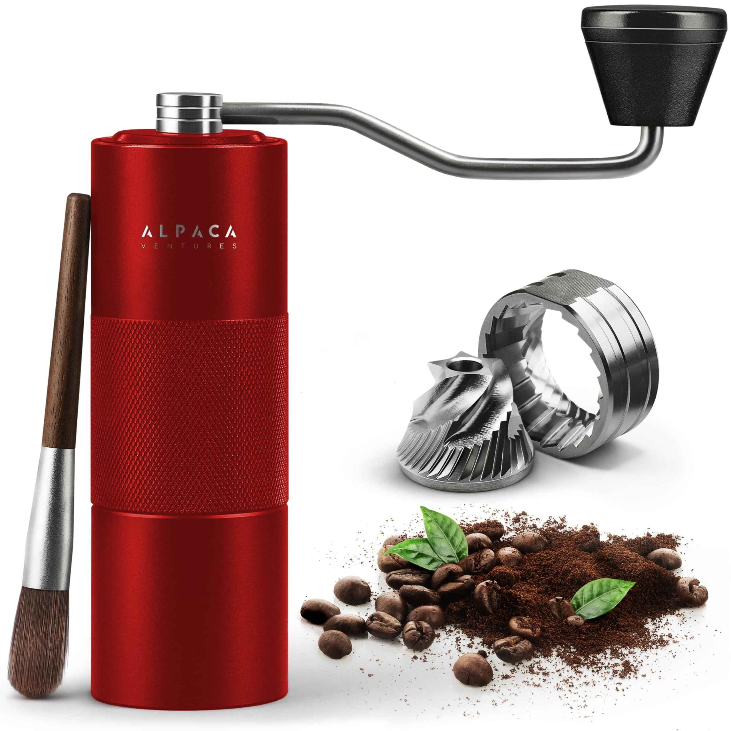 Manual Coffee Grinder by    Stainless Steel Conical Burr Coffee Grinder Manual with Adjustable Setting Double Bearing Hand Espresso Grinder Perfect for Home Office and Camping