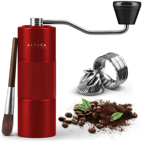 Manual Coffee Grinder by    Stainless Steel Conical Burr Coffee Grinder Manual with Adjustable Setting Double Bearing Hand Espresso Grinder Perfect for Home Office and Camping