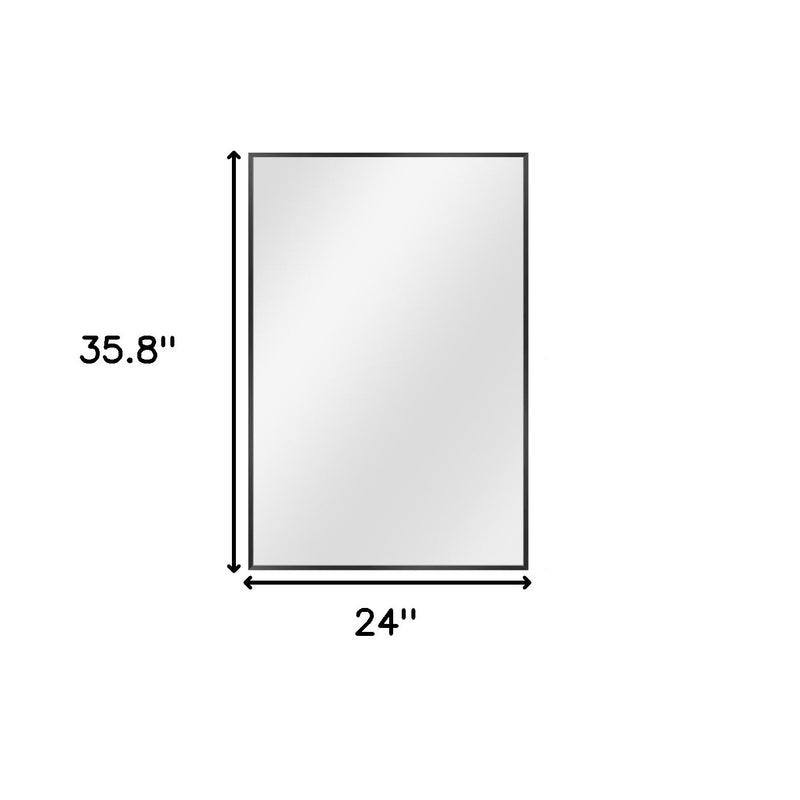 36" Black Metal Framed Accent Mirror - Bed & Bath