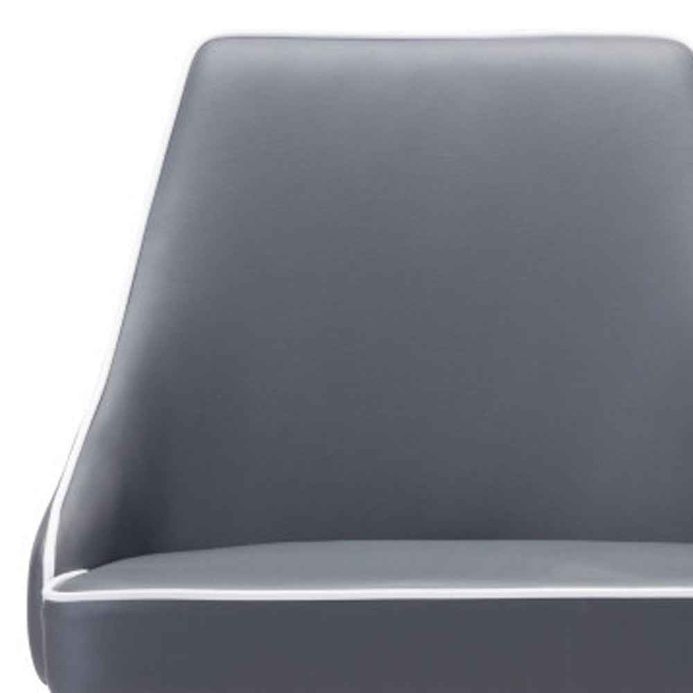 26" Gray And Brown Solid Wood Low Back Counter Height Bar Chair