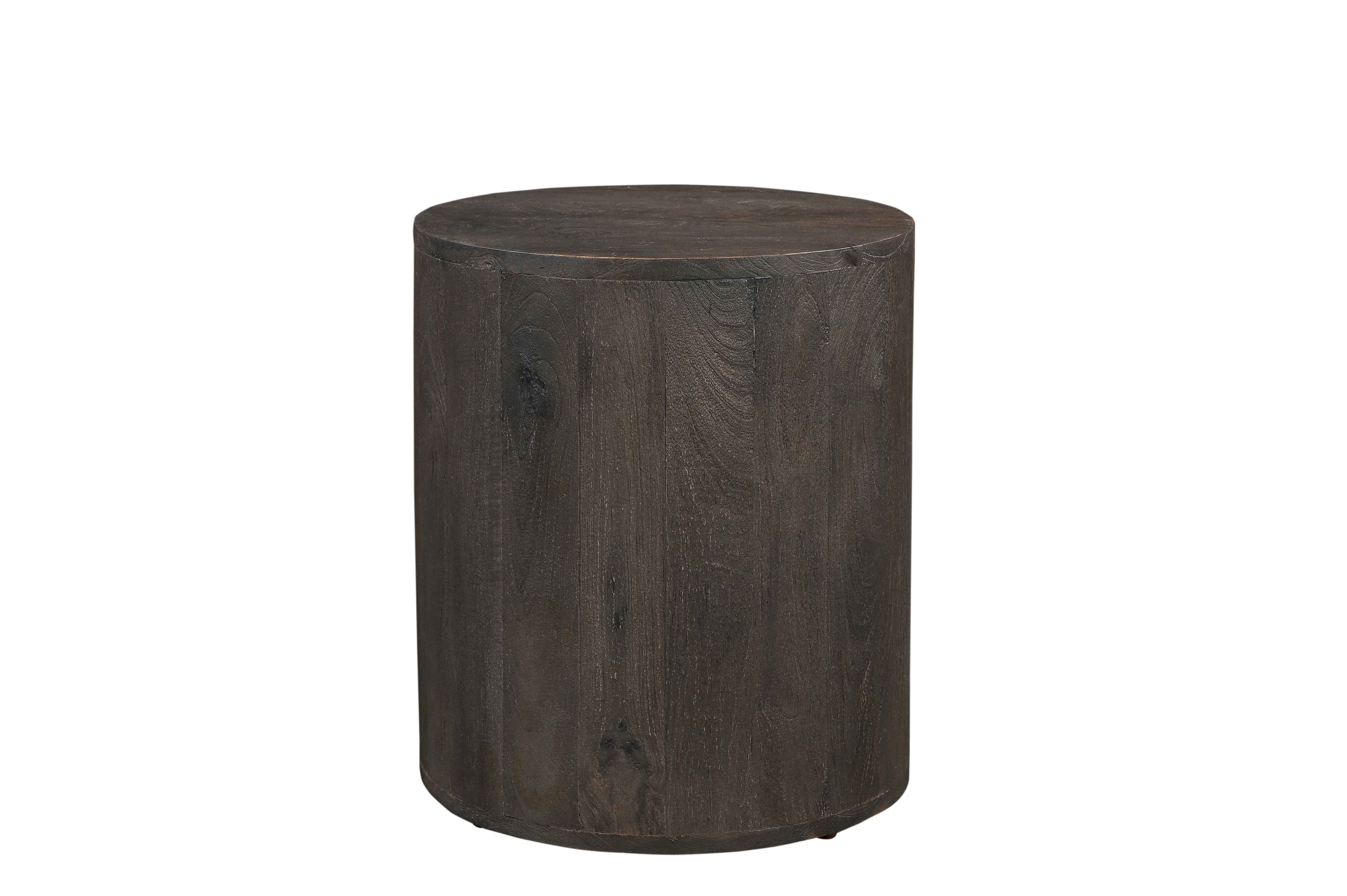 18" Wood Brown Solid Wood Round End Table