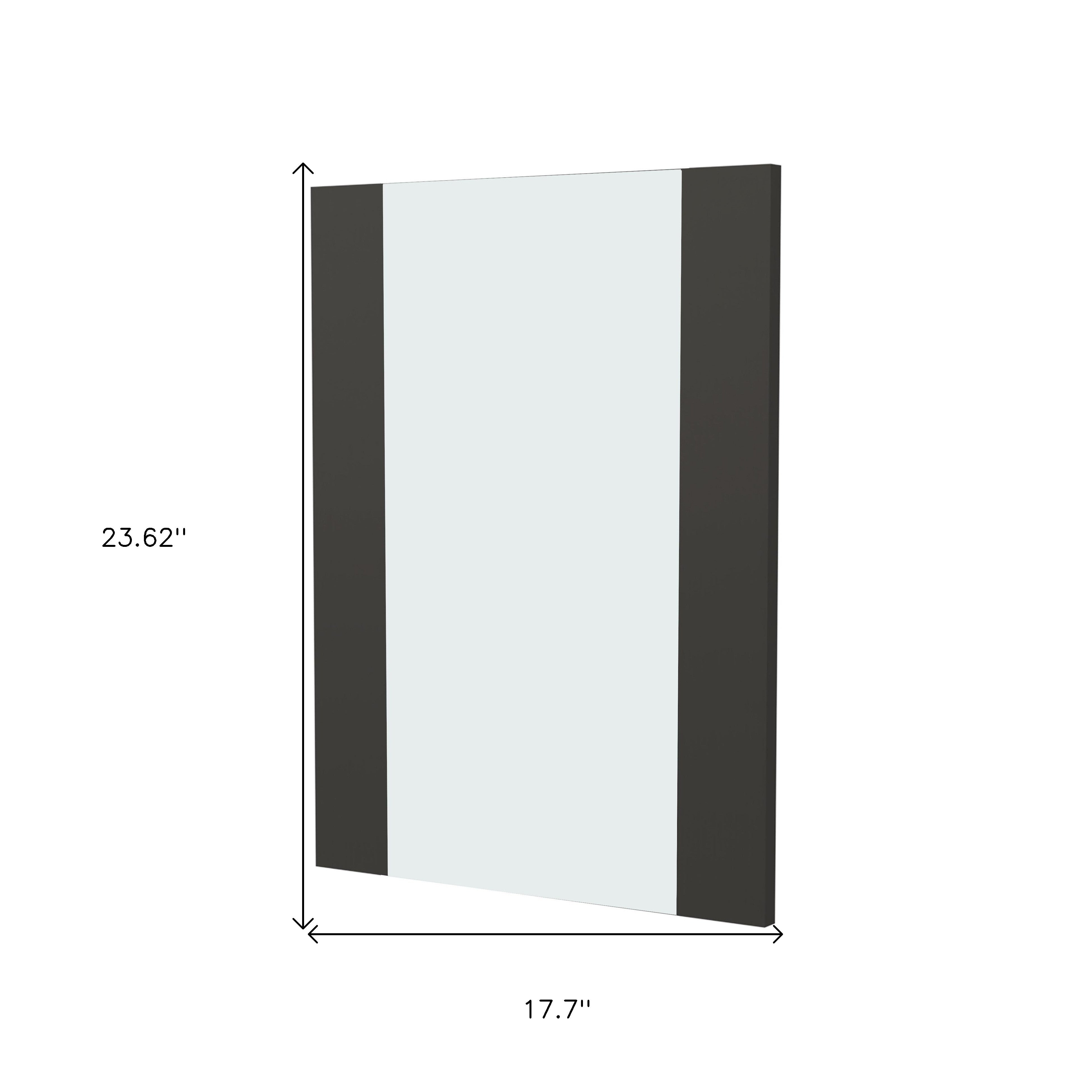 24" Black Wood Framed Bathroom Vanity Mirror