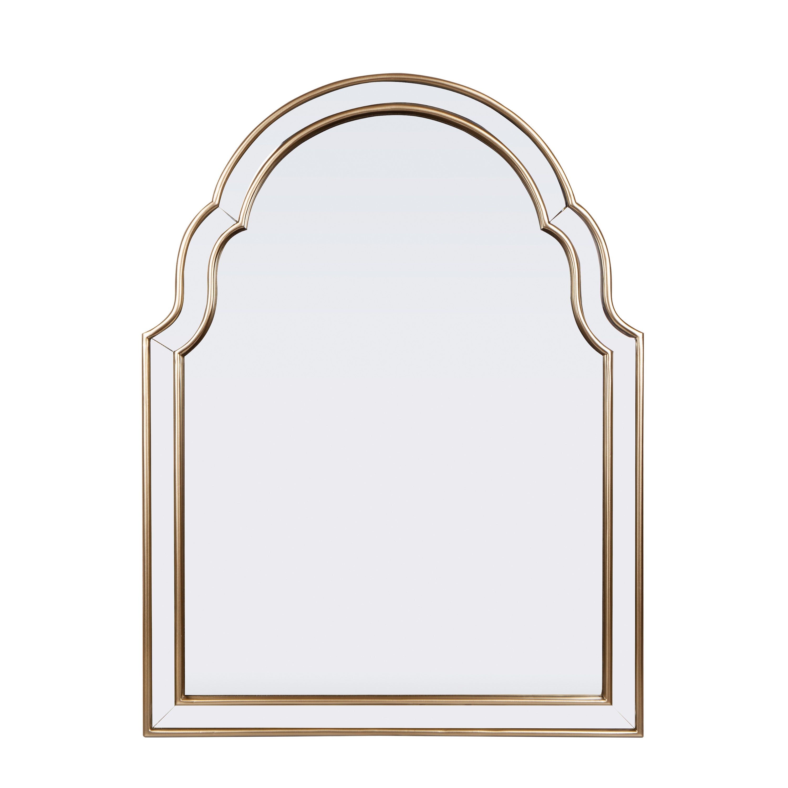 24" Gold Arch Metal Framed Accent Mirror - Bed & Bath