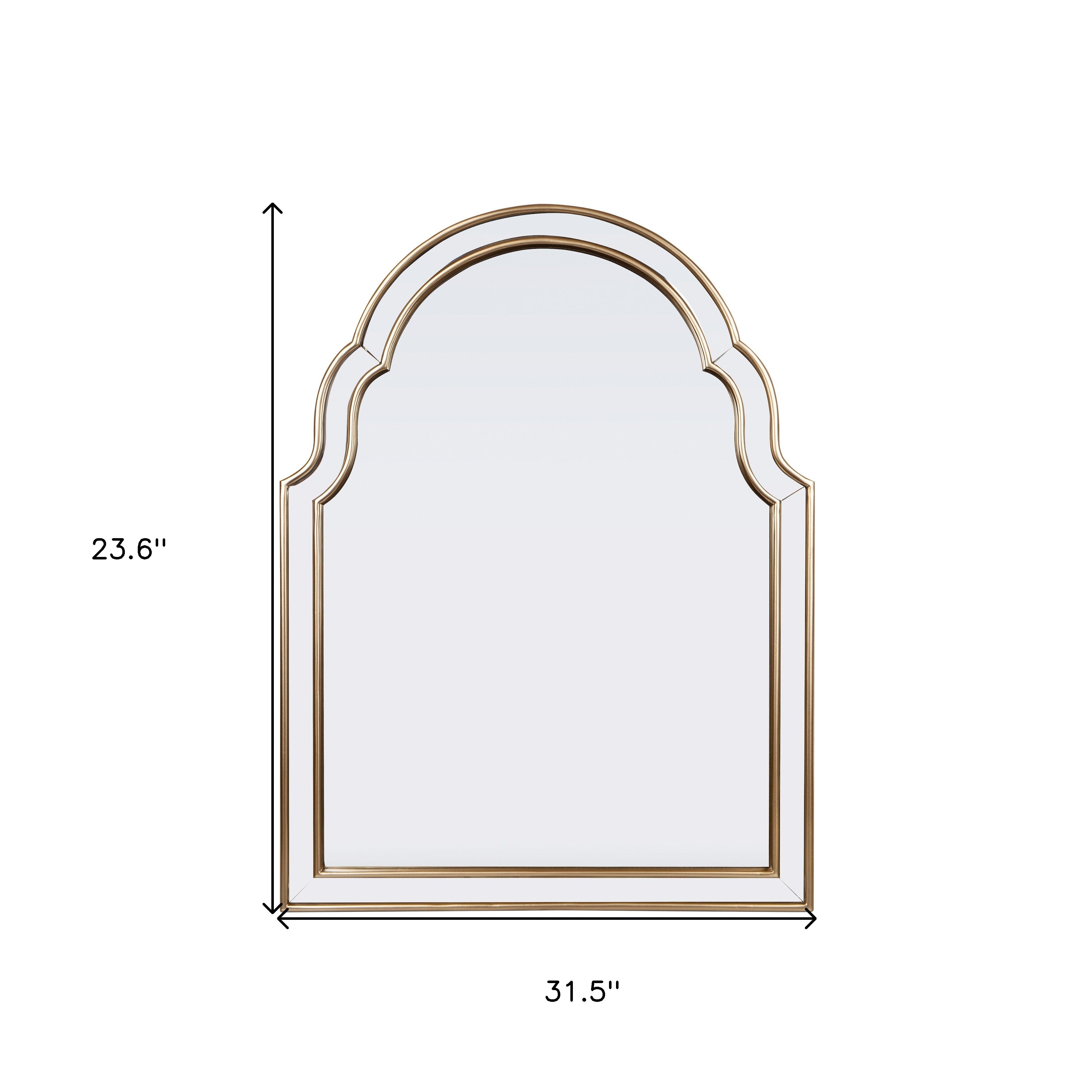 24" Gold Arch Metal Framed Accent Mirror - Bed & Bath