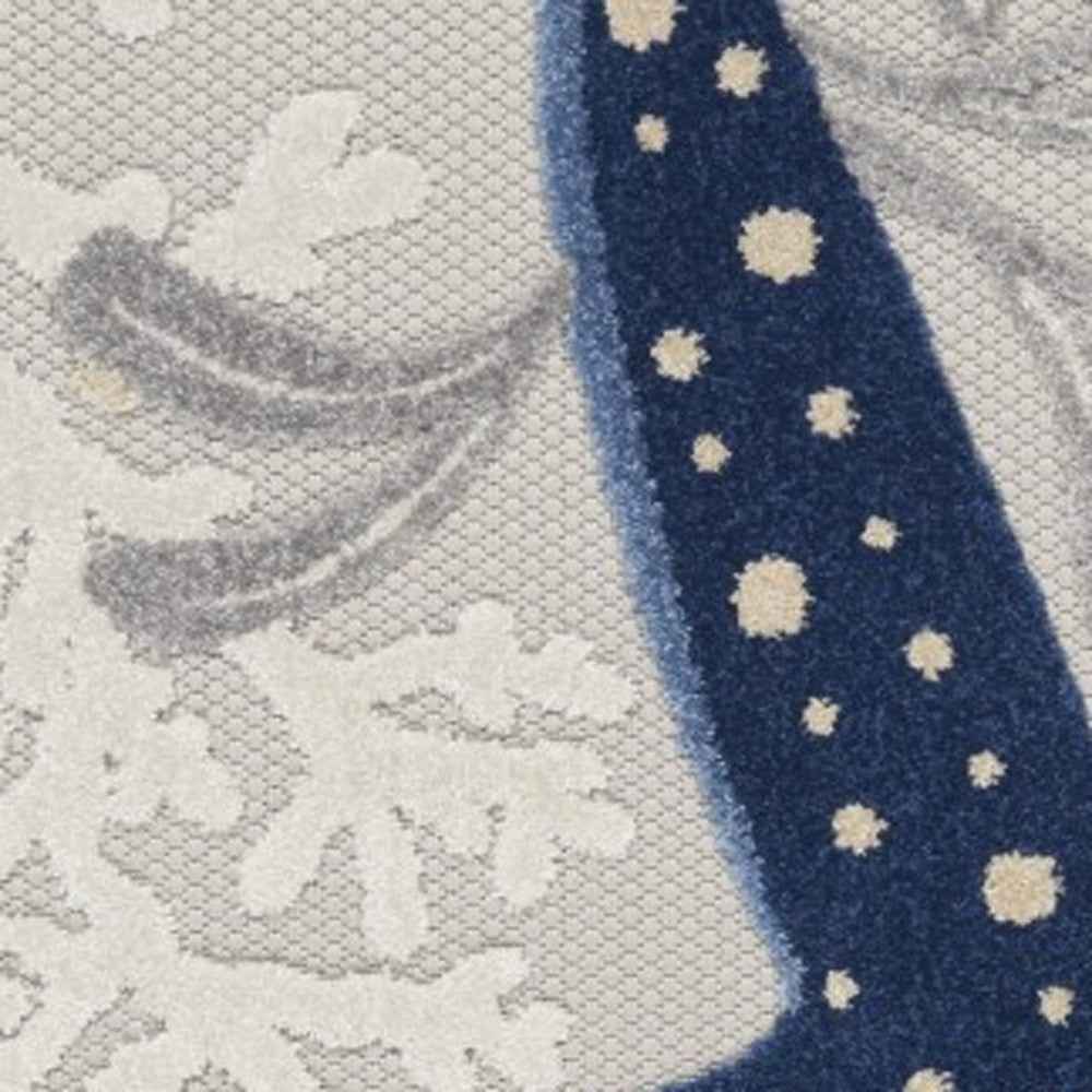 6' X 9' Blue And Gray Indoor Outdoor Area Rug