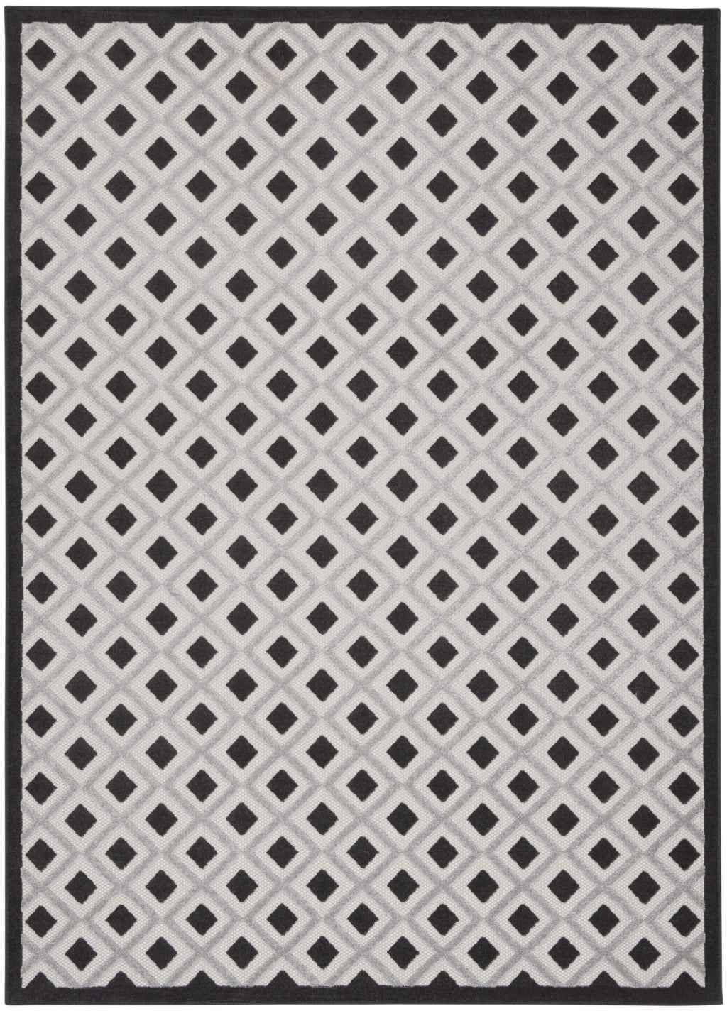 8' X 11' Black And White Indoor Outdoor Area Rug