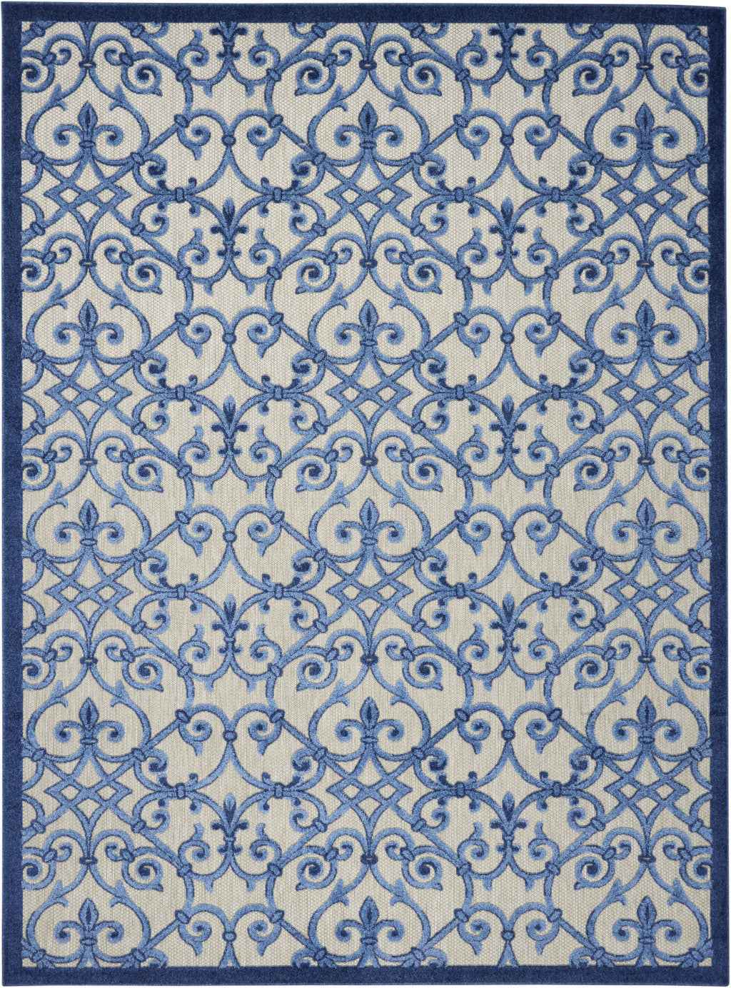 8' X 11' Blue And Gray Indoor Outdoor Area Rug