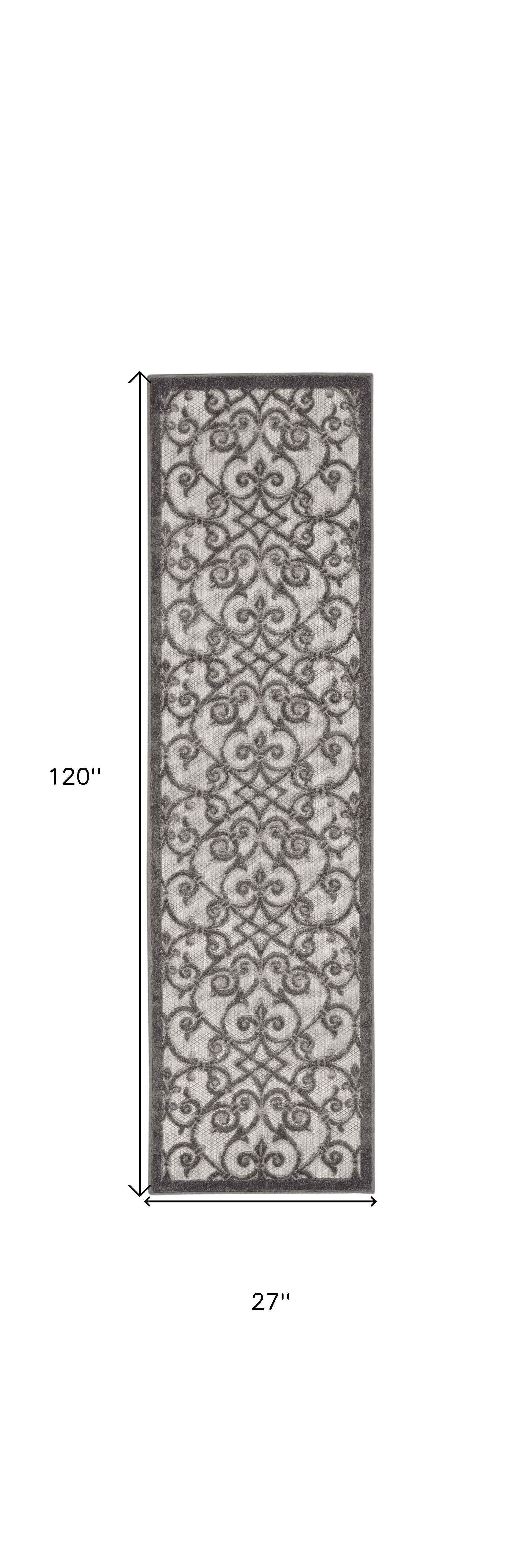 10' Gray Indoor Outdoor Area Rug