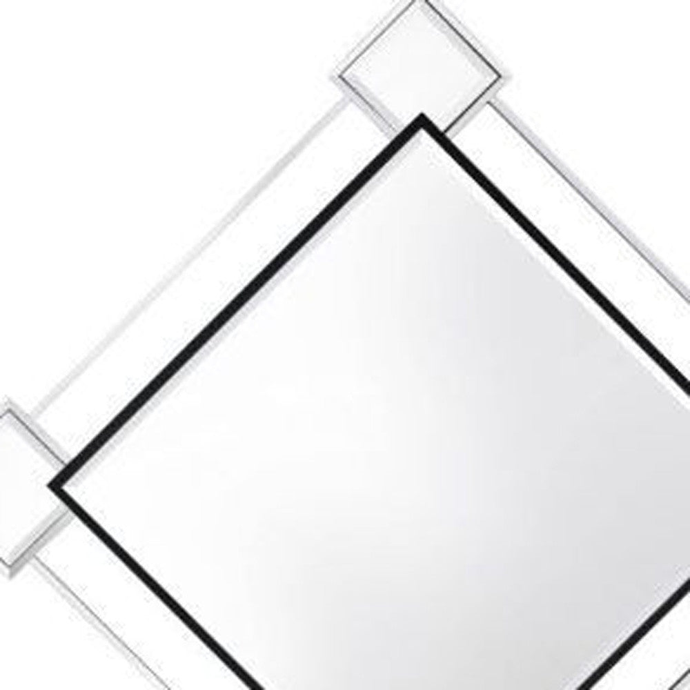 45" Gray And Black Abstract Metal Framed Accent Mirror - Bed & Bath