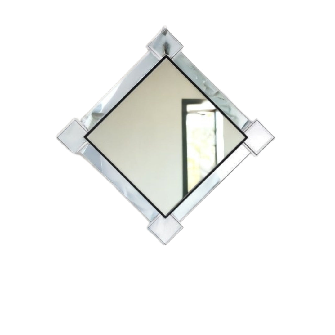 45" Gray And Black Abstract Metal Framed Accent Mirror - Bed & Bath