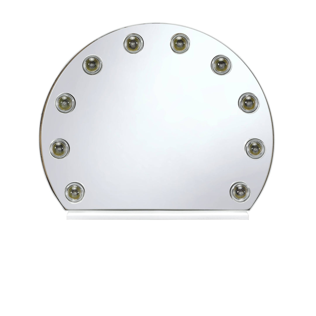 15" White Abstract Metal Framed Mounted Accent Mirror - Bed & Bath