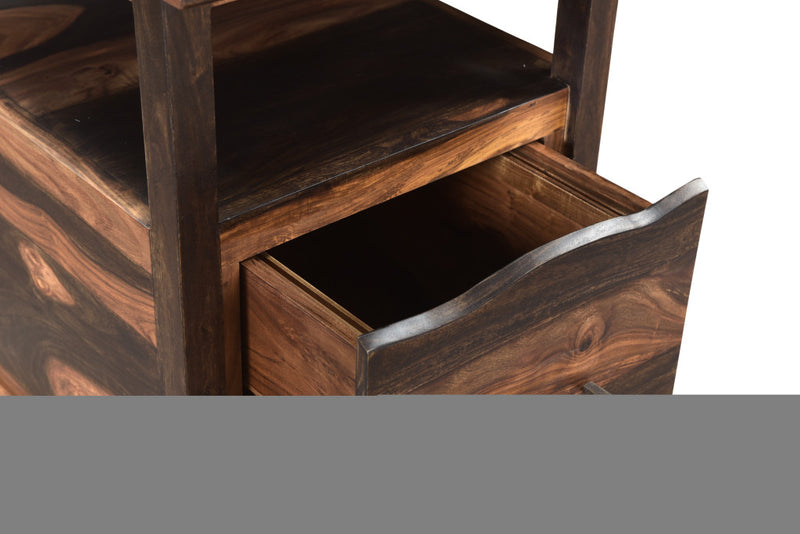 68" Natural Live Edge Solid Wood Writing Desk With Four Drawers - Office
