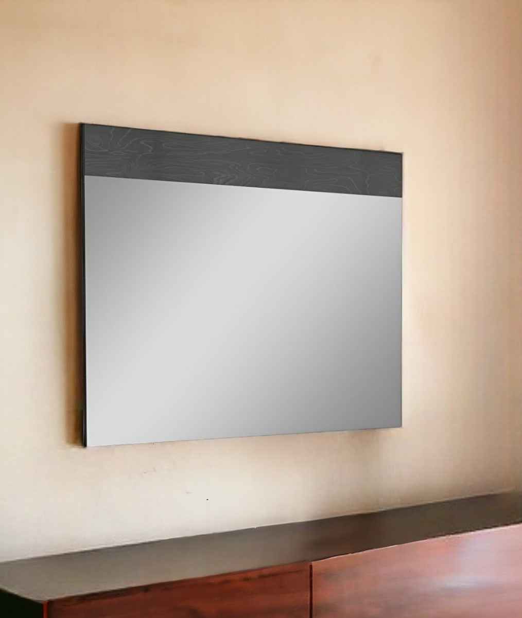 48" Gray Wood Framed Accent Mirror