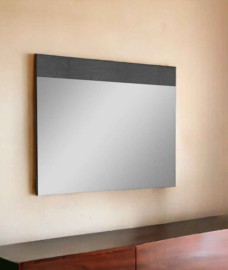 48" Gray Wood Framed Accent Mirror