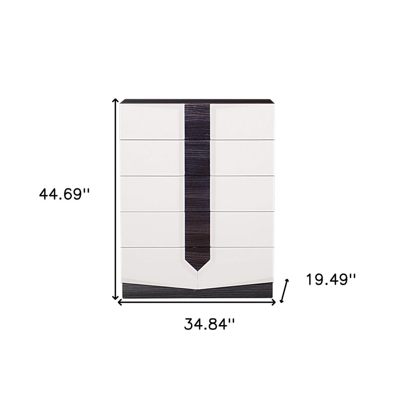White And Grey Chest With 5 Drawer