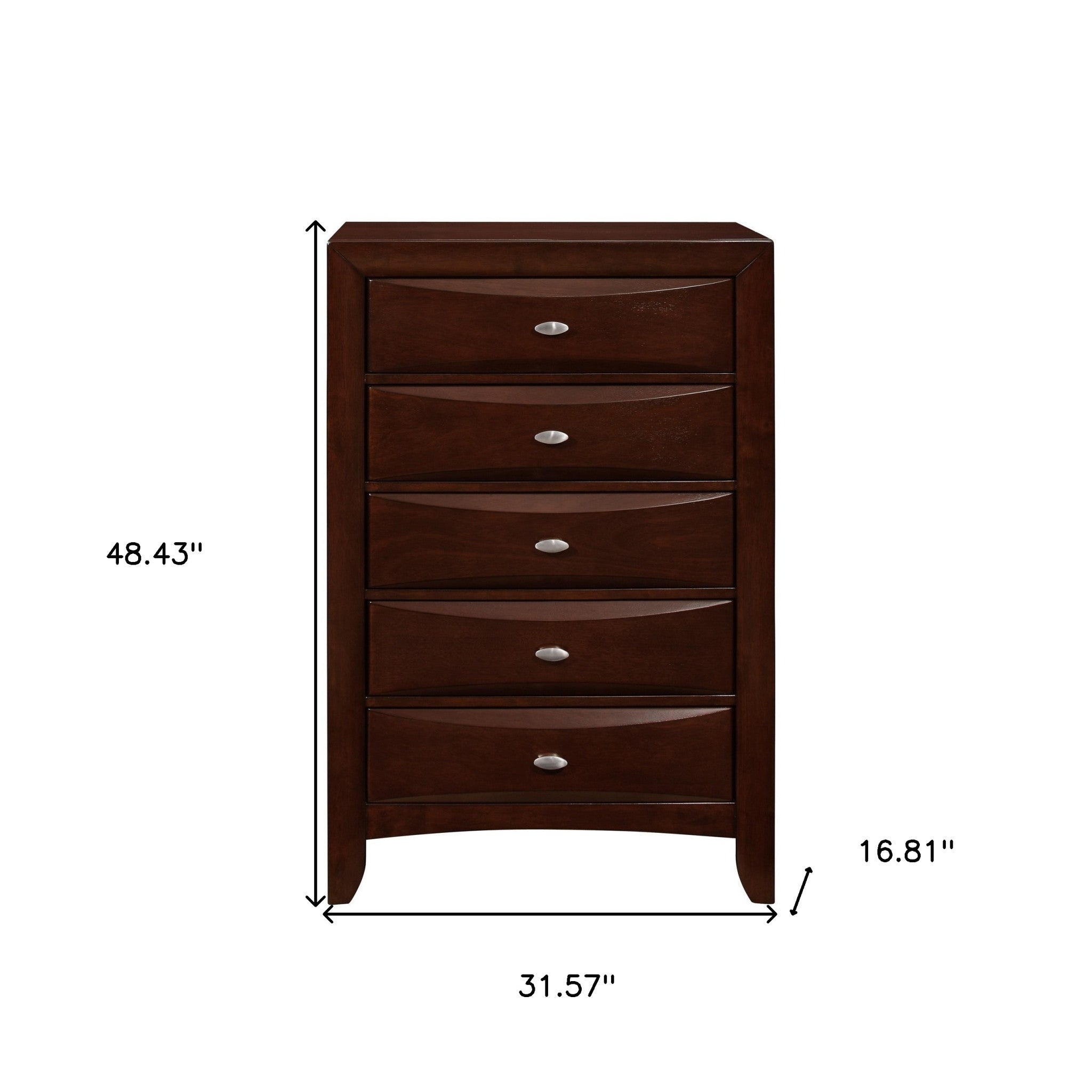 New Merlot Chest With 5 Chambared Drawer Default Title