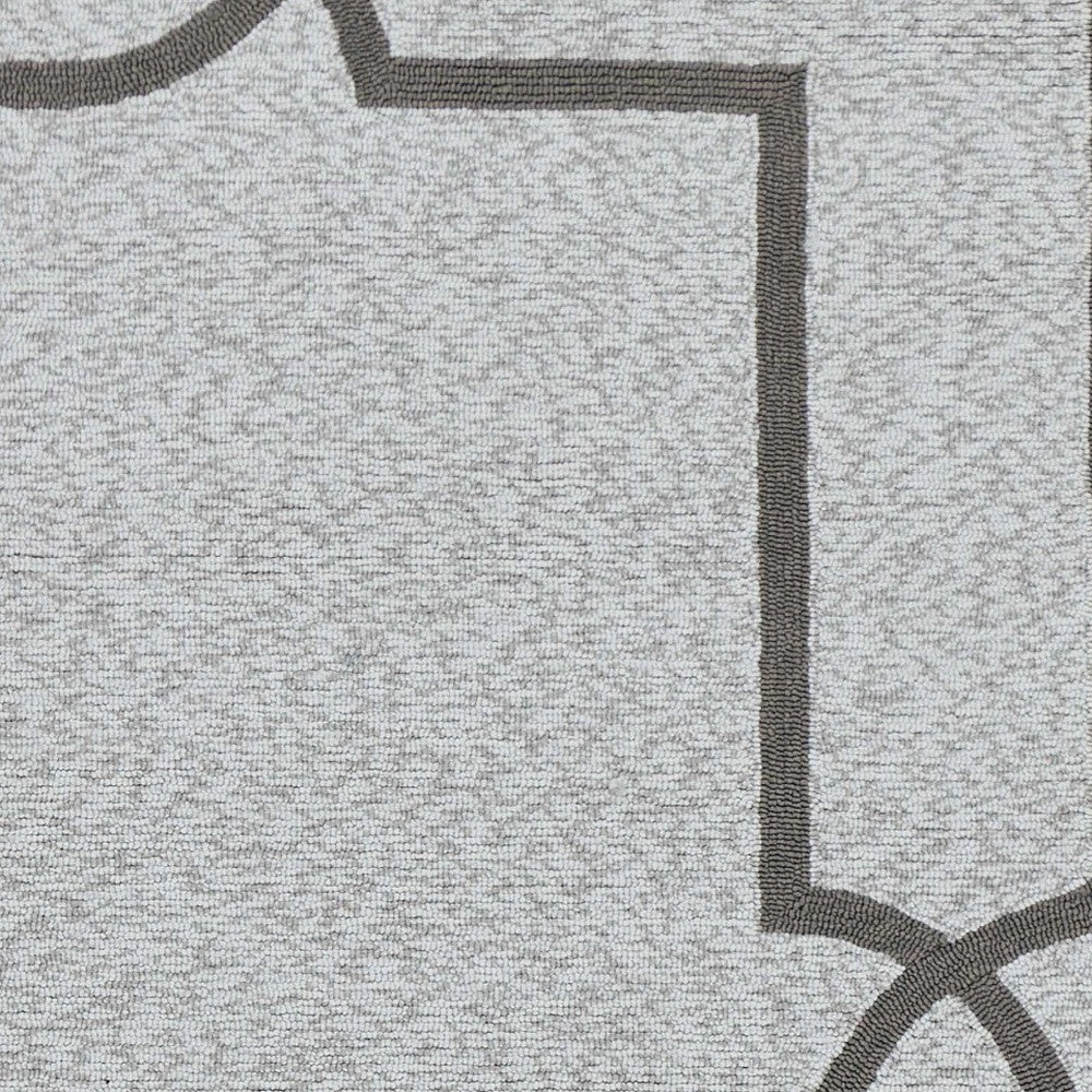 5' X 7' Ivory And Brown Geometric Handmade Indoor Outdoor Area Rug - Outdoor