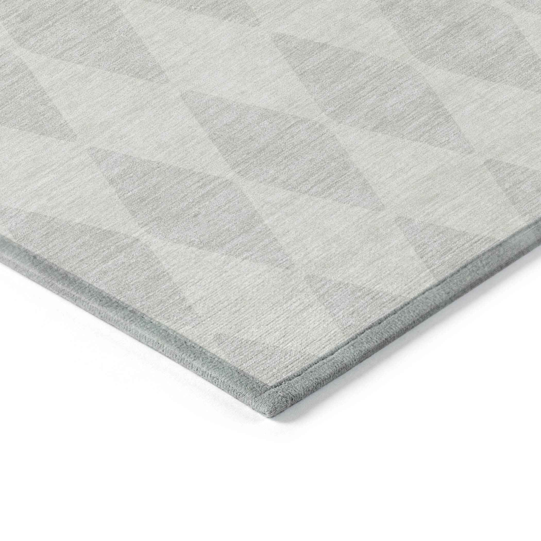 5' X 8' Ivory And Beige Geometric Washable Indoor Outdoor Area Rug