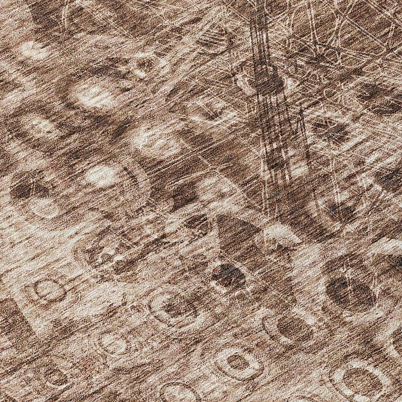 3' X 5' Chocolate Ikat Washable Indoor Outdoor Area Rug