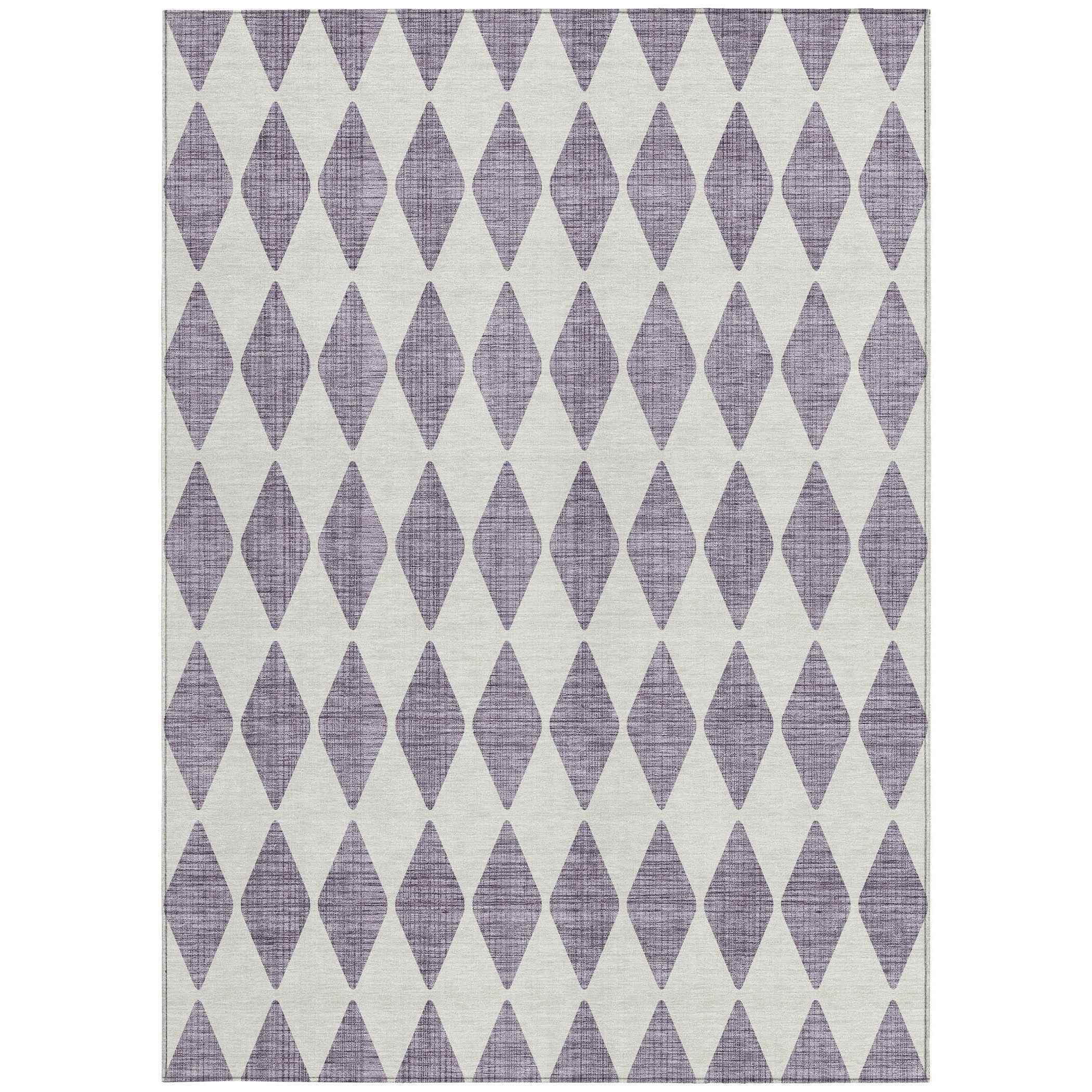 3' X 5' Purple And Lilac Geometric Washable Indoor Outdoor Area Rug
