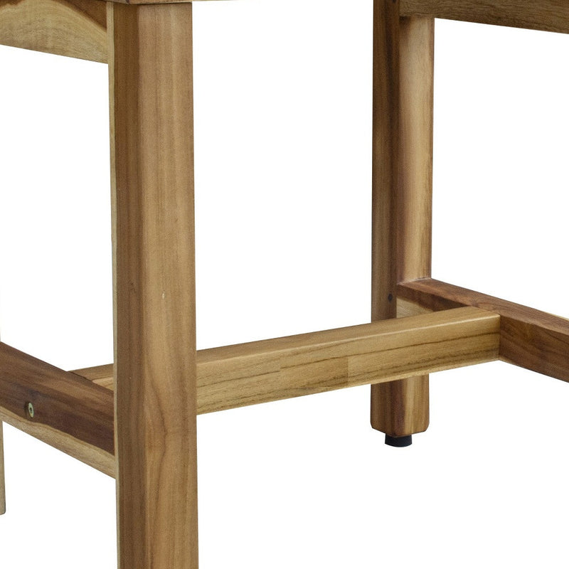 Compact Rectangular Teak Shower Or Outdoor Bench In Natural Finish - Bed & Bath