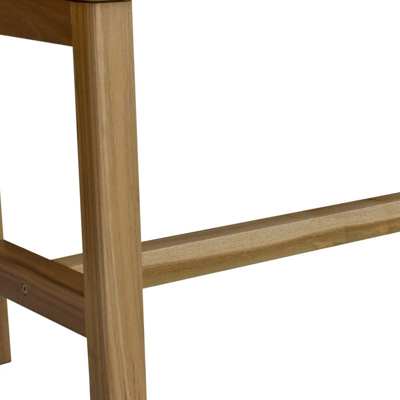 Compact Rectangular Teak Shower Outdoor Bench In Natural Finish - Bed & Bath