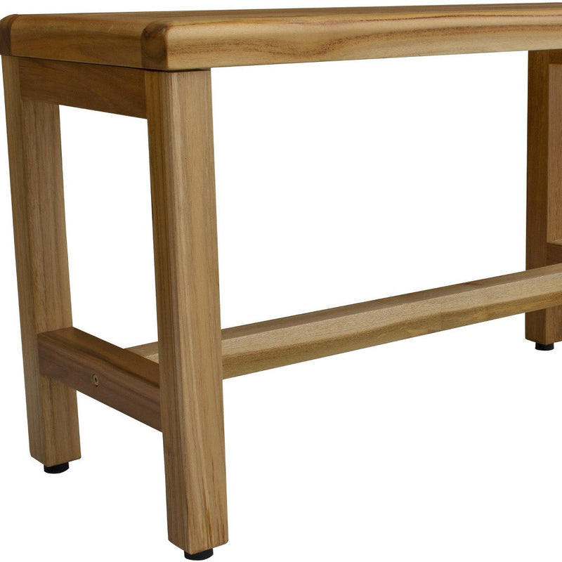 Compact Rectangular Teak Shower Outdoor Bench In Natural Finish - Bed & Bath