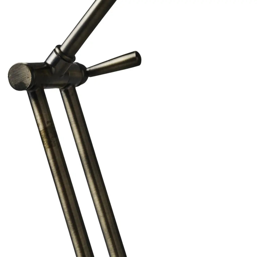 18" Antiqued Bronze Adjustable Swing Arm Desk Lamp USB With Antiqued Bronze Shade Homeroots Lighting