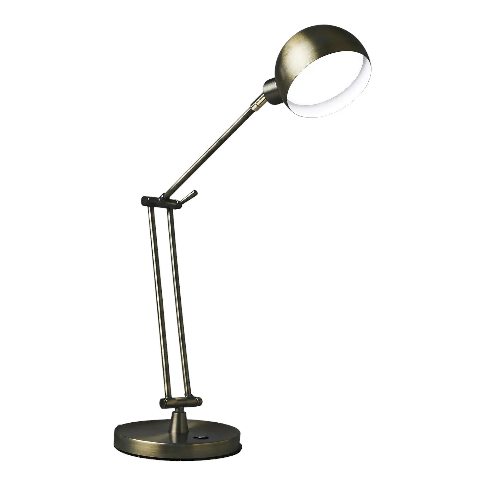 18" Antiqued Bronze Adjustable Swing Arm Desk Lamp USB With Antiqued Bronze Shade Homeroots Lighting