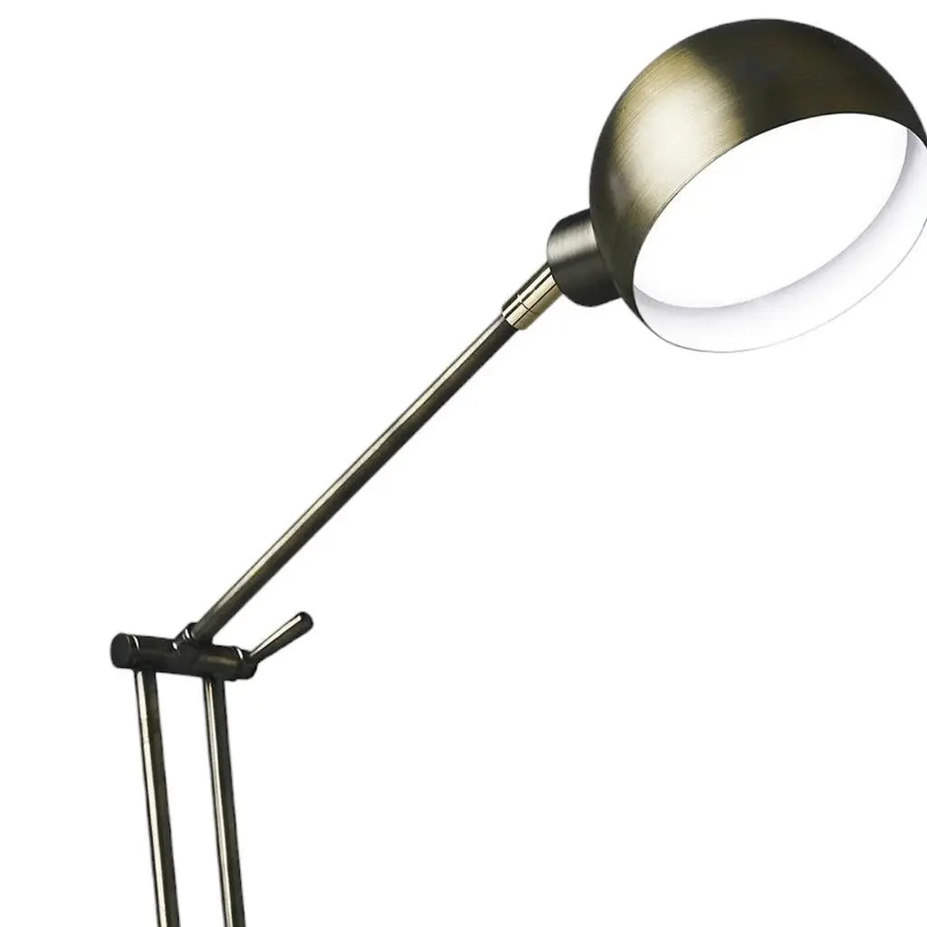 18" Antiqued Bronze Adjustable Swing Arm Desk Lamp USB With Antiqued Bronze Shade Homeroots Lighting