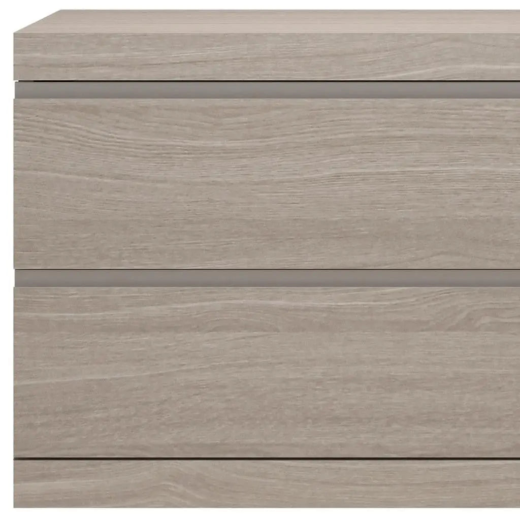 18" Beige Wood Two Drawer Nightstand Homeroots Bed & Bath