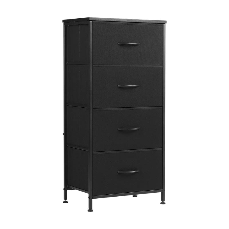 18" Black Fabric Wood and Metal Four Drawer Lingerie Chest Homeroots Bed & Bath