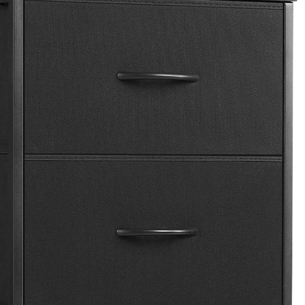 18" Black Fabric Wood and Metal Four Drawer Lingerie Chest Homeroots Bed & Bath