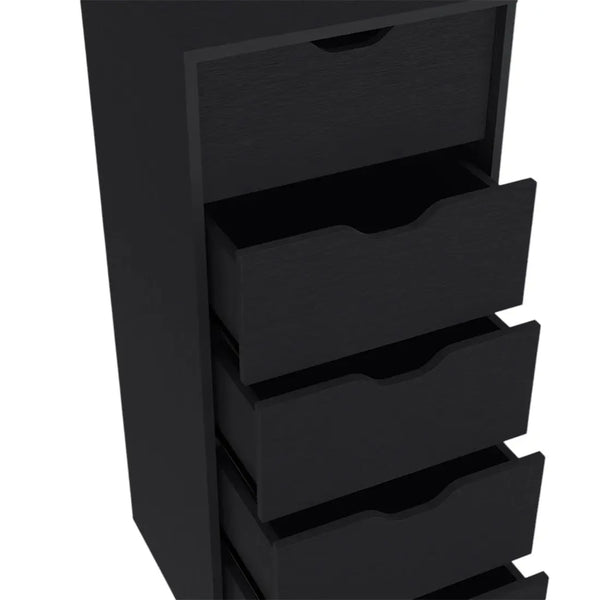 18" Black Five Drawer Standard Chest Homeroots Bed & Bath