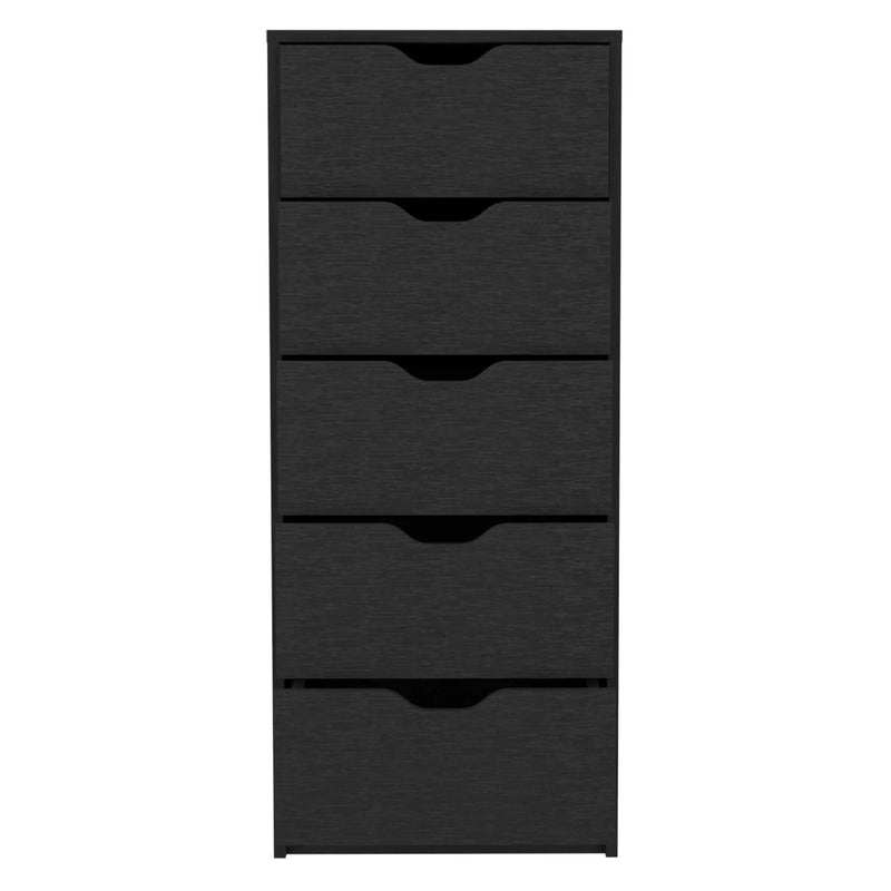 18" Black Five Drawer Standard Chest Homeroots Bed & Bath
