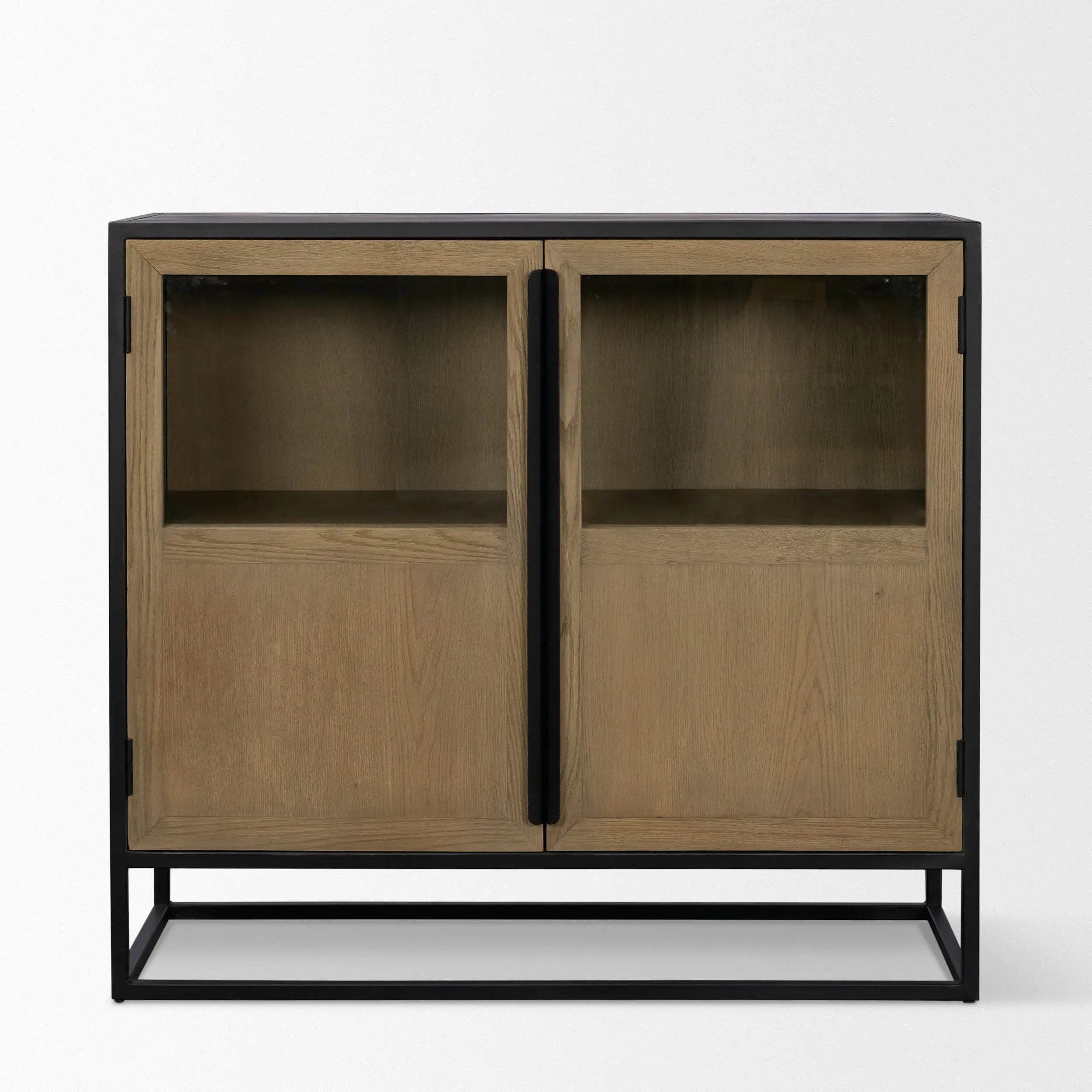 18" Black Iron and Metal Accent Cabinet With Two Doors Homeroots Kitchen & Dining