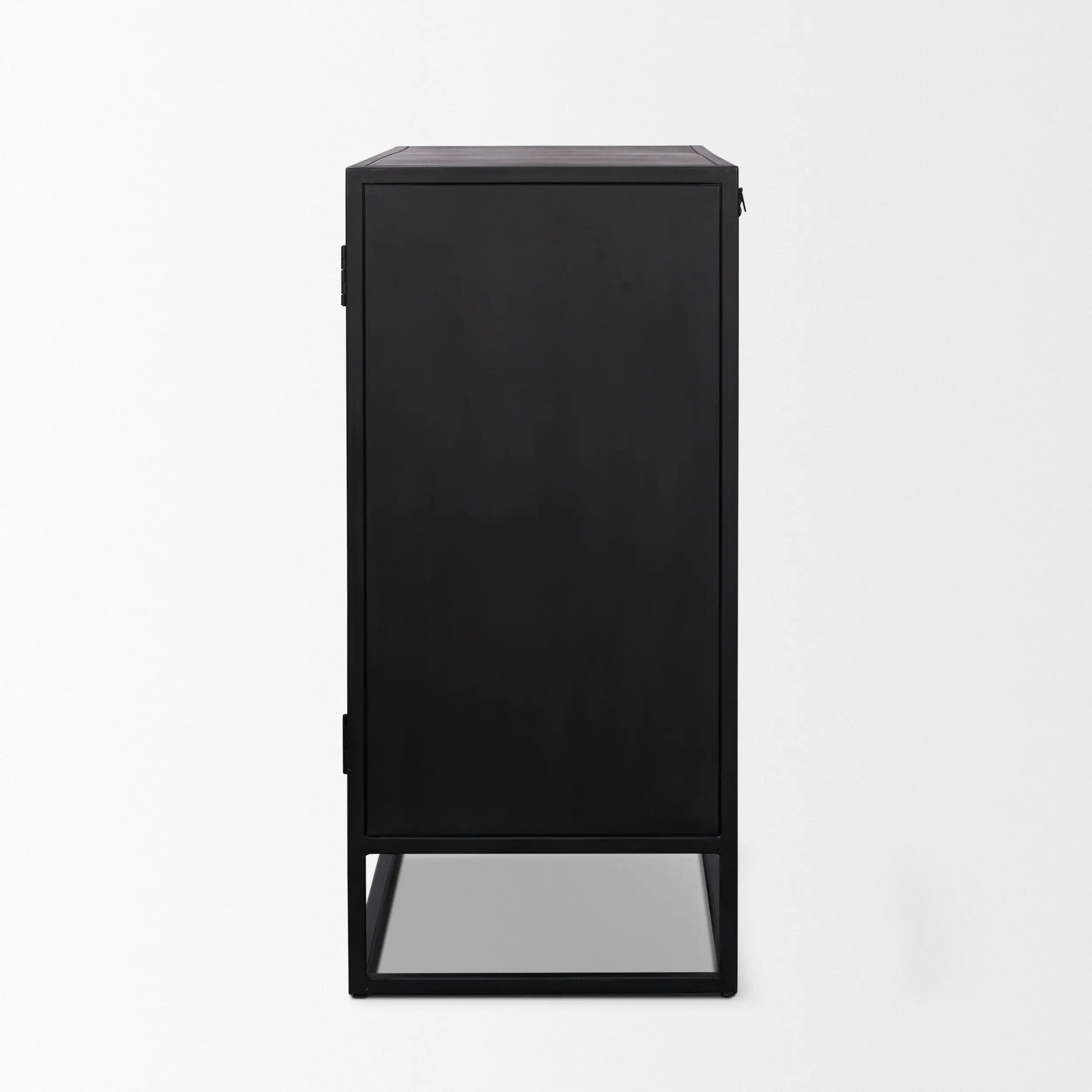 18" Black Iron and Metal Accent Cabinet With Two Doors Homeroots Kitchen & Dining