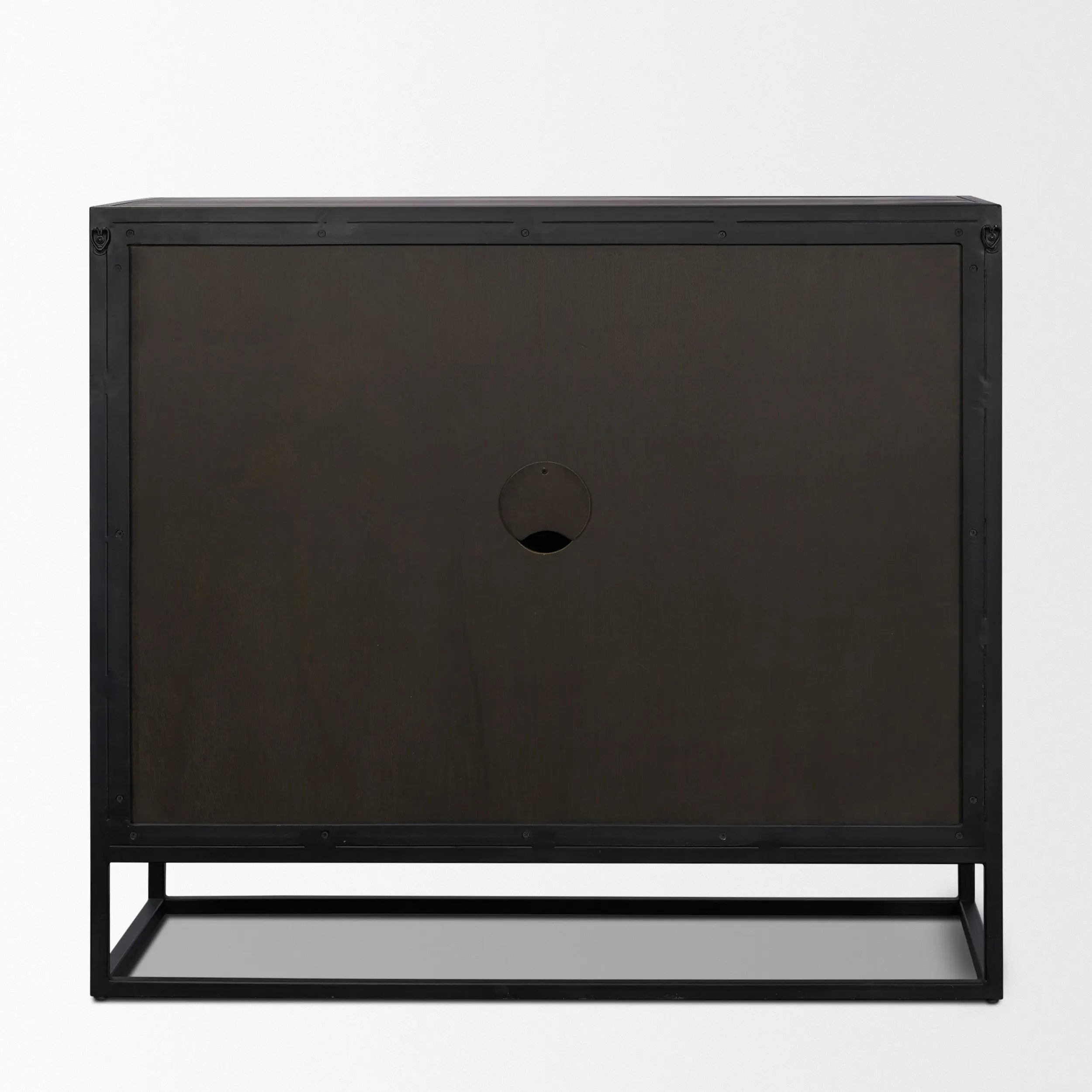 18" Black Iron and Metal Accent Cabinet With Two Doors Homeroots Kitchen & Dining