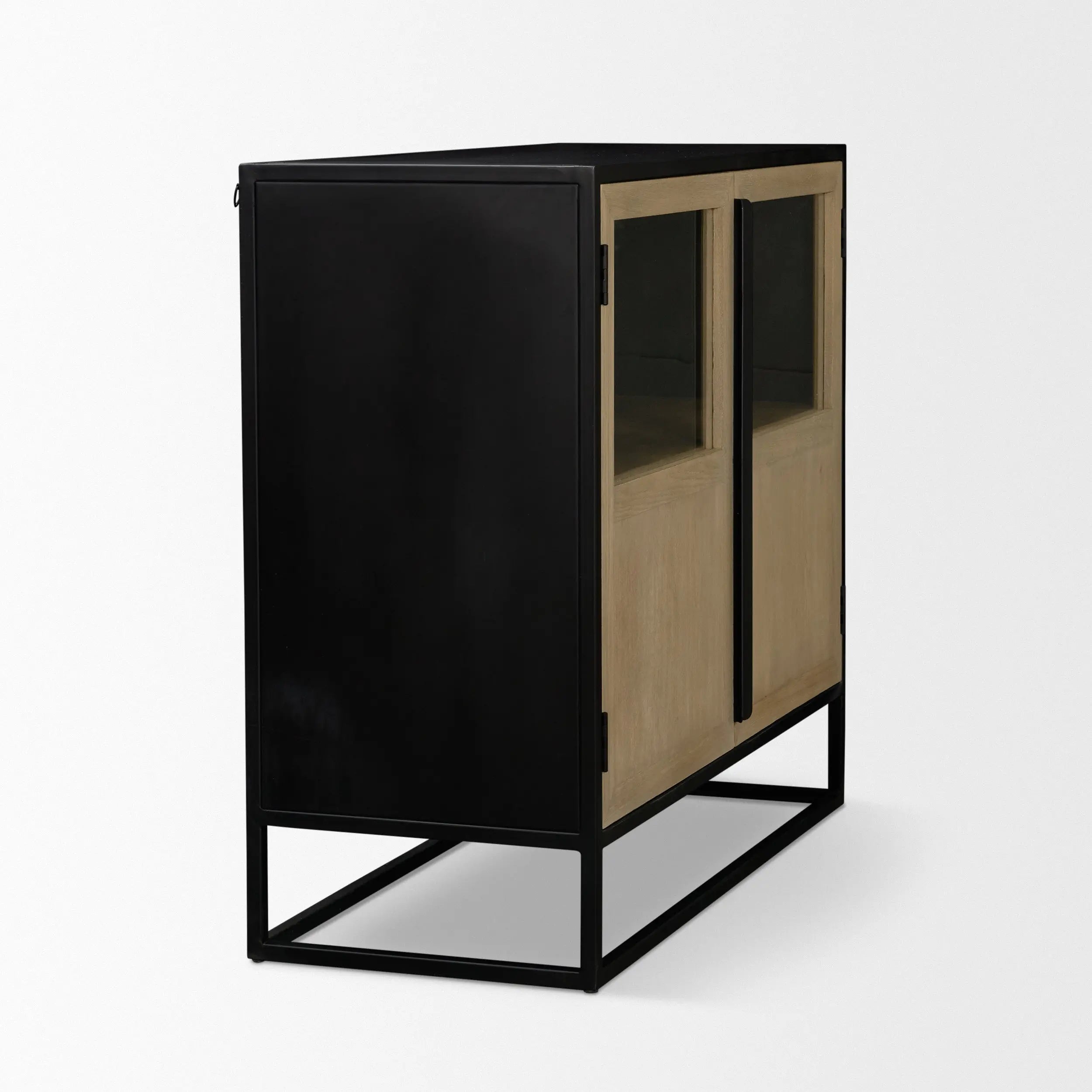 18" Black Iron and Metal Accent Cabinet With Two Doors Homeroots Kitchen & Dining