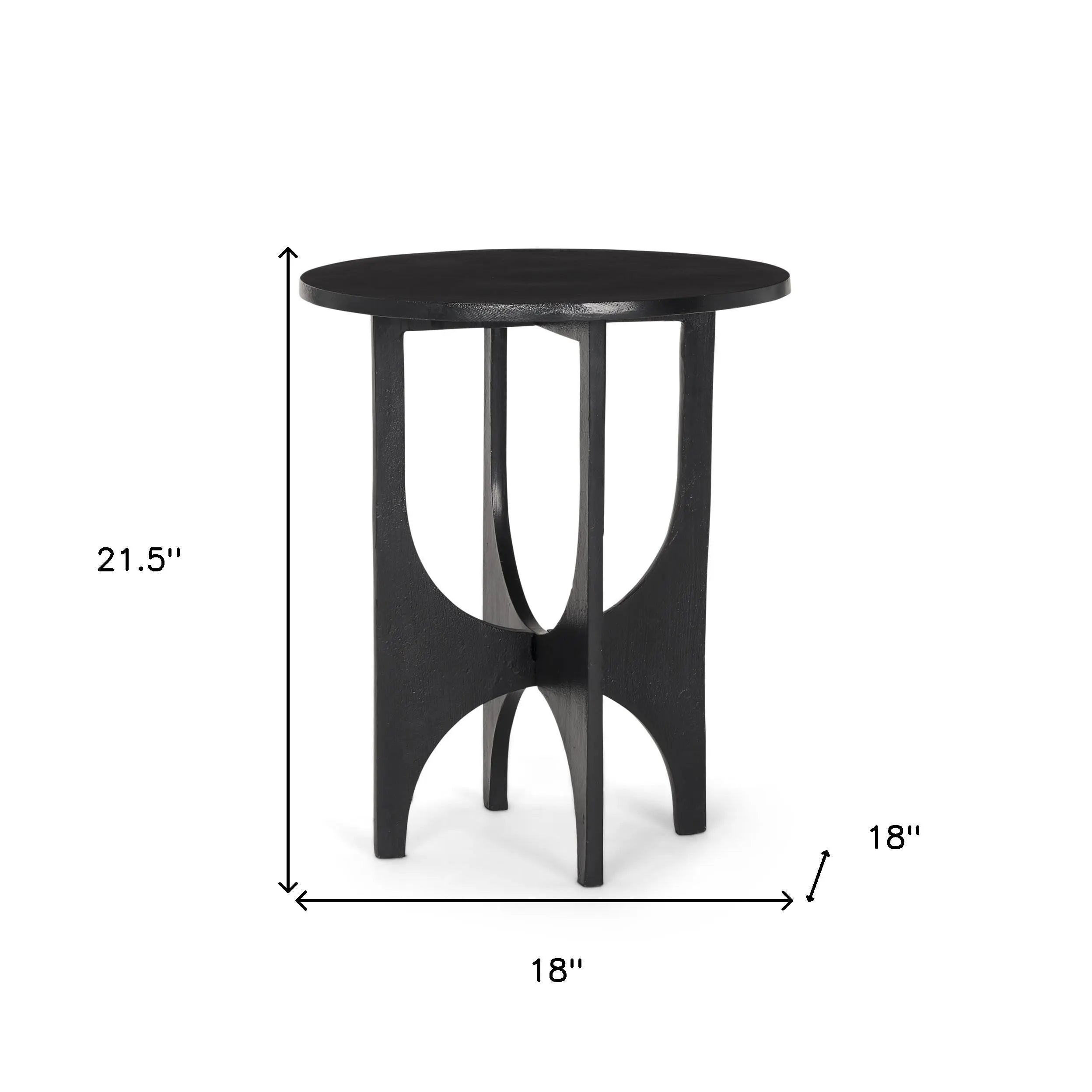 18" Black Iron and Metal Tray Table Homeroots Living Room