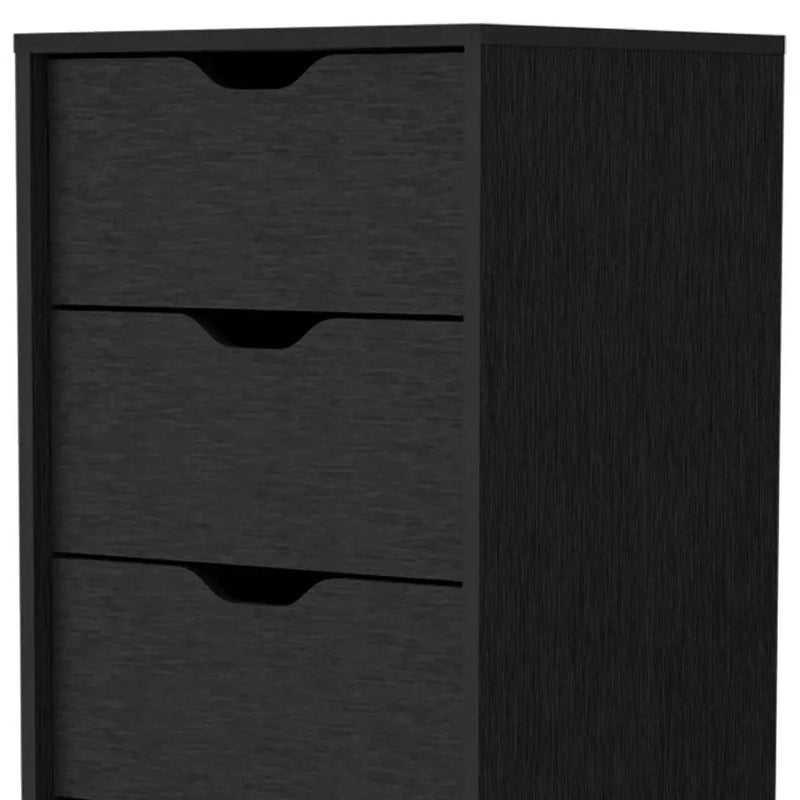 18" Black Manufactured Wood Five Drawer Narrow Dresser Homeroots Bed & Bath