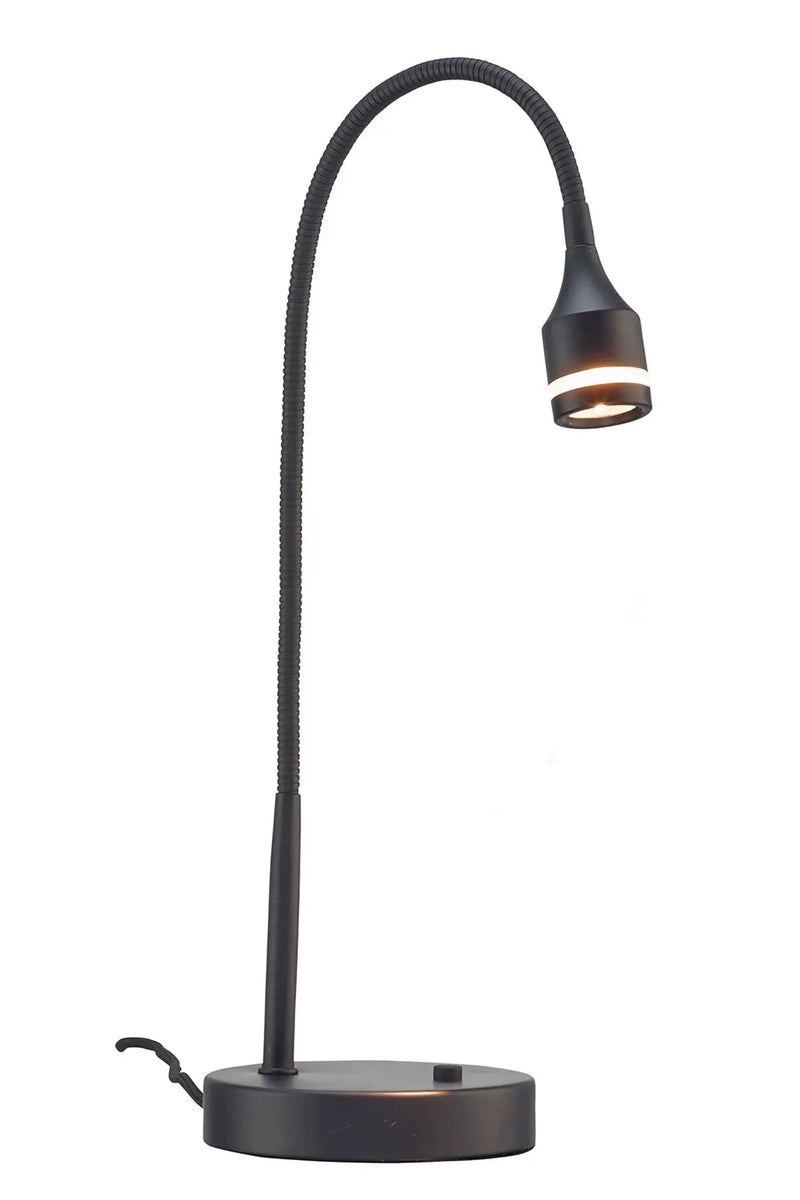 18" Black Metal Adjustable LED Desk Lamp Homeroots Lighting